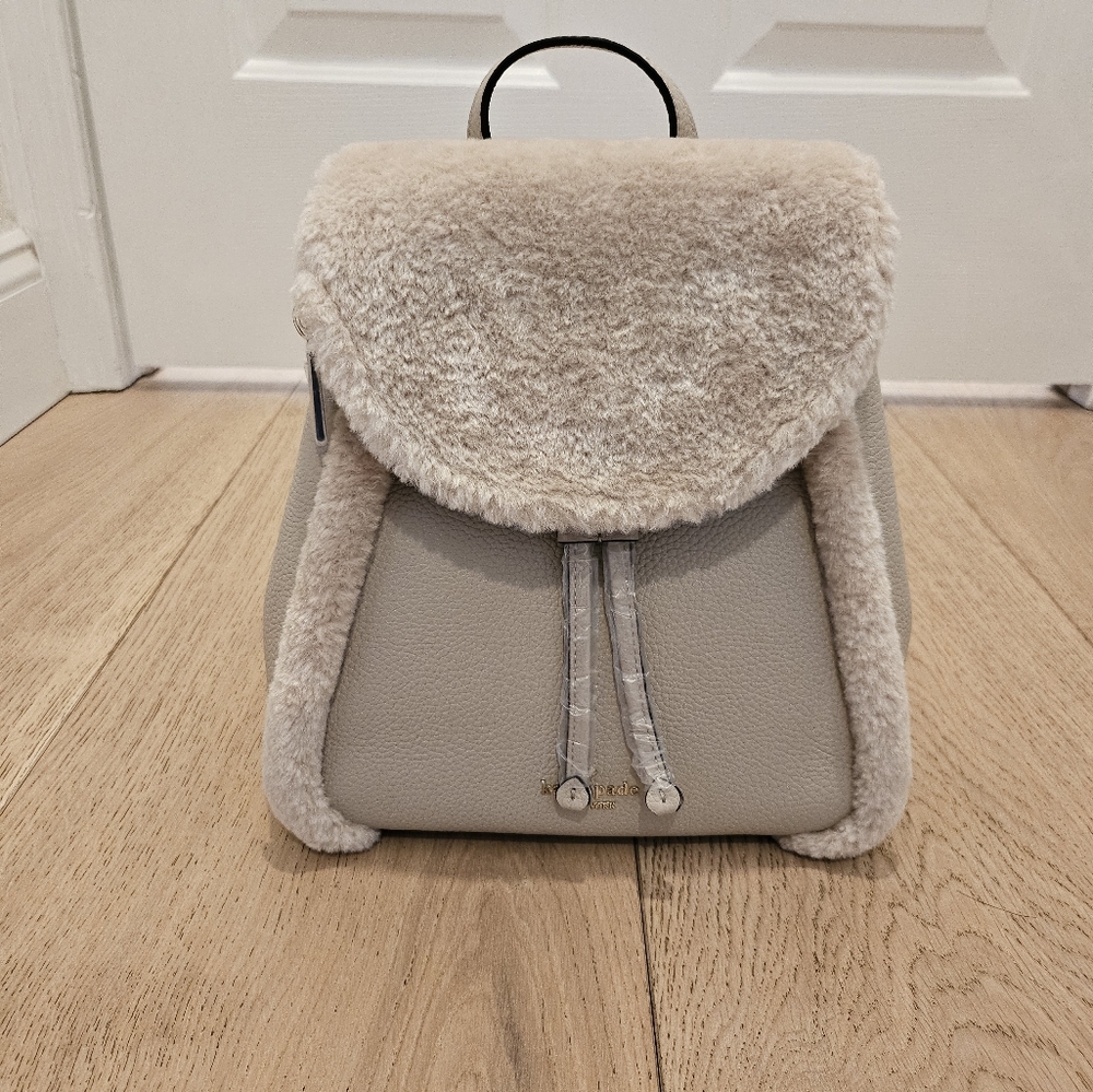 Kate spade shearling leather backpack